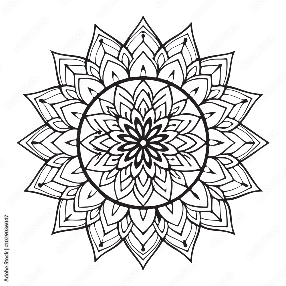 Mandala silhouette vector style with white background Mandala silhouette vector style with white background