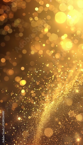 Ethereal New Year's Background with Golden Particles for Holiday Promotions and Designs