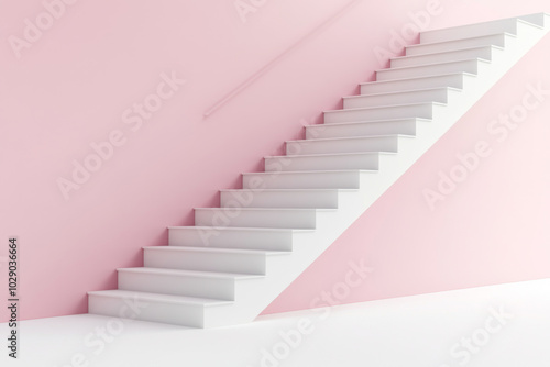 Staircase against lightly colored wall, background, minimal concept