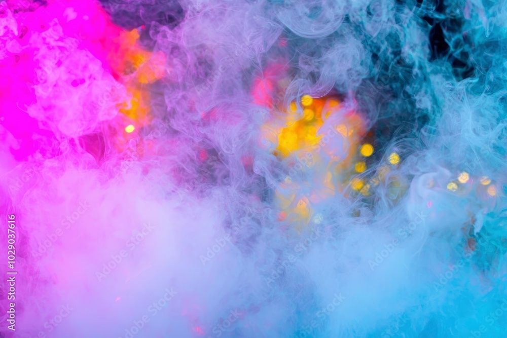 Abstract Background of Swirling Smoke with Colorful Lighting Abstract Background of Swirling Smoke with Colorful Lighting
