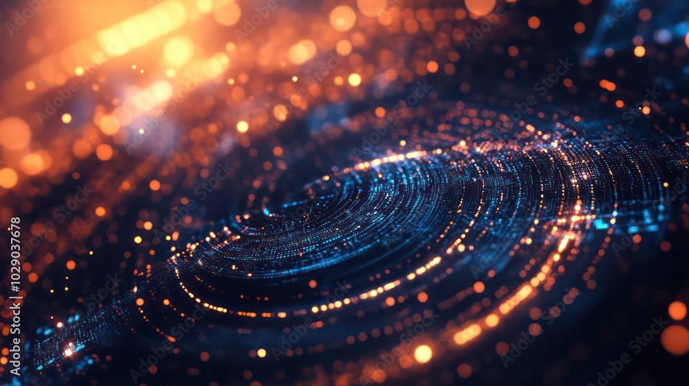 Abstract swirling blue and orange lights with bokeh. Abstract swirling blue and orange lights with bokeh.