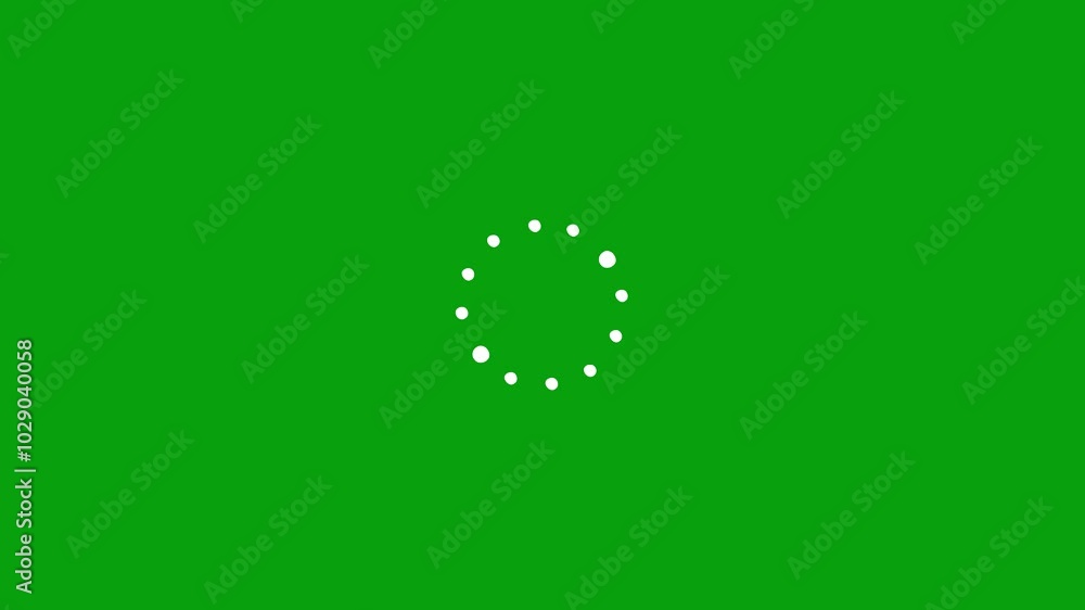 Loading data effect with white dot particles on green screen background Loading data effect with white dot particles on green screen background