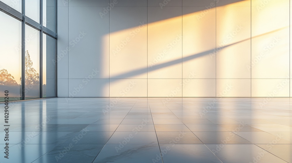 Obraz premium Modern space with natural light and reflections