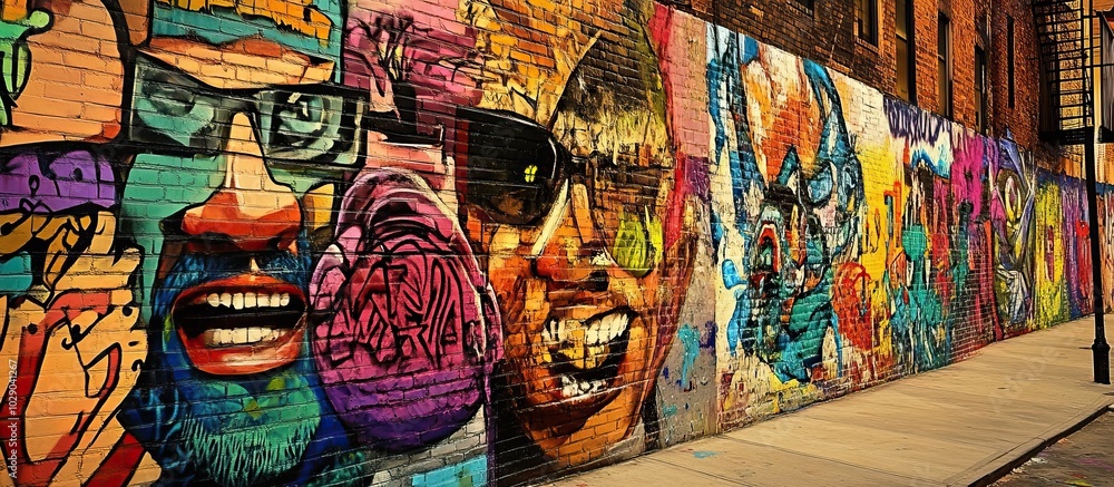 Fototapeta premium Urban Street Art on Brick Wall