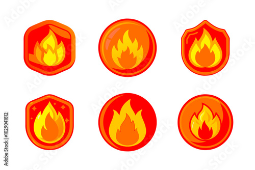 Set of Fire icons. flat style. fire icon set perfect for any purpose