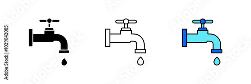Faucet vector icon. Black illustration isolated on white background for graphic and web design.