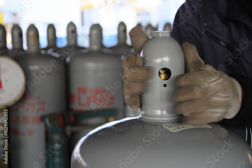ガスボンベのバルブ