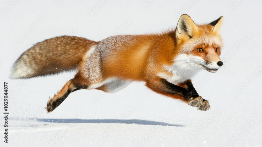 Graceful Red Fox Leaping in Winter Wonderland - Ultra-Detailed Wildlife Photography with Cinematic Light Graceful Red Fox Leaping in Winter Wonderland - Ultra-Detailed Wildlife Photography with Cinematic Light
