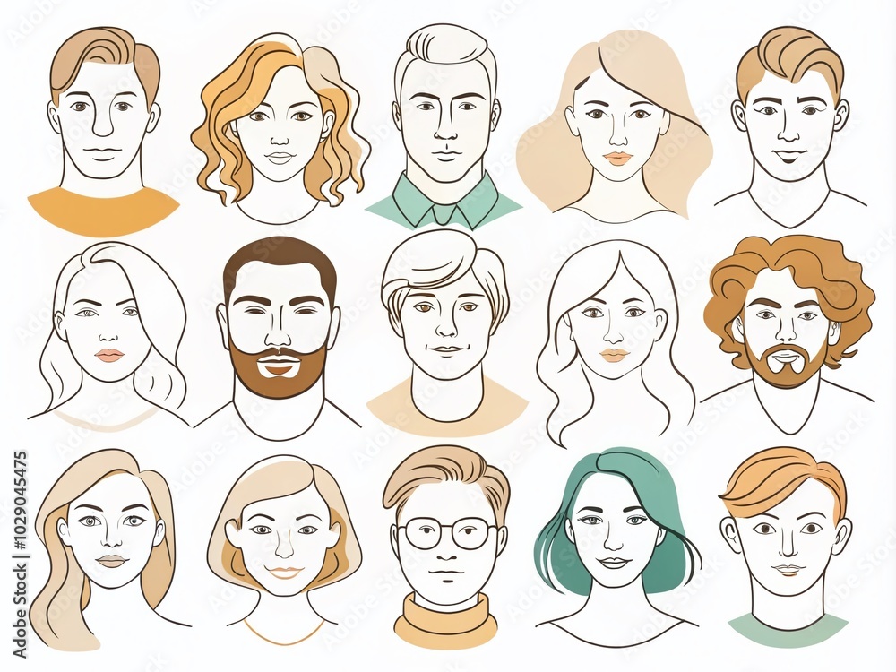 Minimalist Silhouette Collection of Human Faces for Contemporary Art and Design Minimalist Silhouette Collection of Human Faces for Contemporary Art and Design