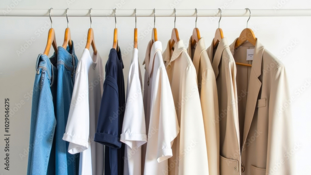 Hangers with clothes, close-up, wardrobe.. Hangers with clothes, close-up, wardrobe..