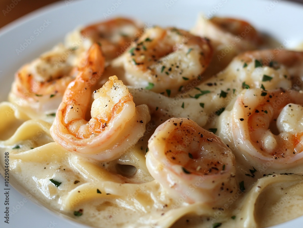 A mouthwatering plate of Shrimp Tortellini Alfredo, featuring tender shrimp tossed in a creamy, cheesy alfredo sauce with delicate tortellini pasta. A mouthwatering plate of Shrimp Tortellini Alfredo, featuring tender shrimp tossed in a creamy, cheesy alfredo sauce with delicate tortellini pasta.