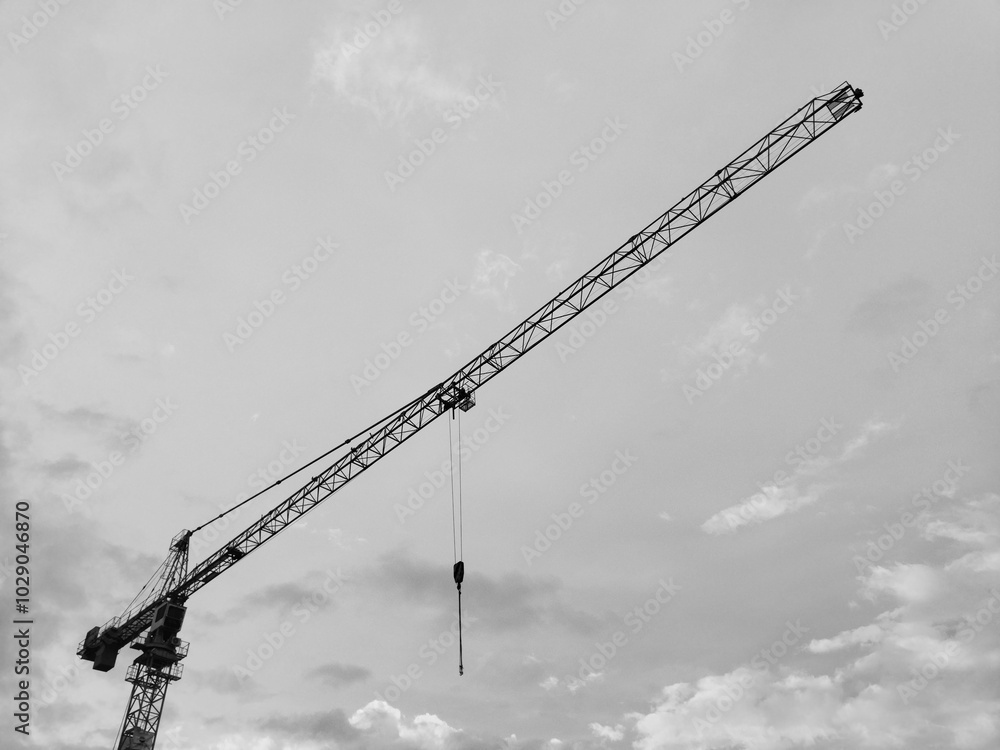 construction site with crane and sky construction site with crane and sky