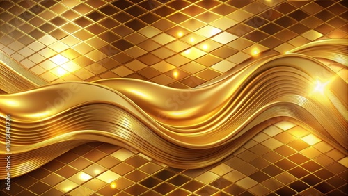 Abstract gold background featuring dynamic square waves for a contemporary aesthetic.