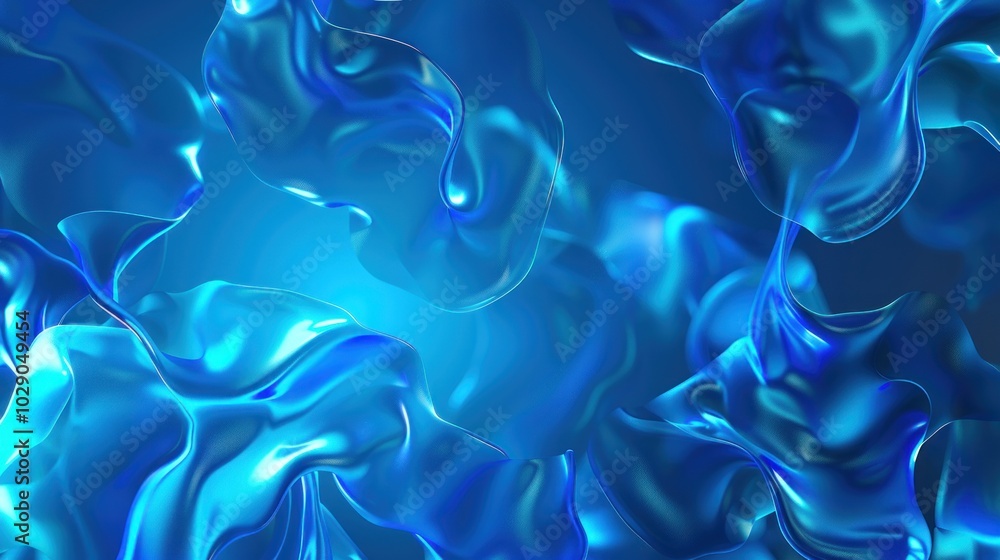 Abstract blue fluid waves in dynamic motion on a blue background. Concept of energy, fluidity, and modern art design. Abstract blue fluid waves in dynamic motion on a blue background. Concept of energy, fluidity, and modern art design.