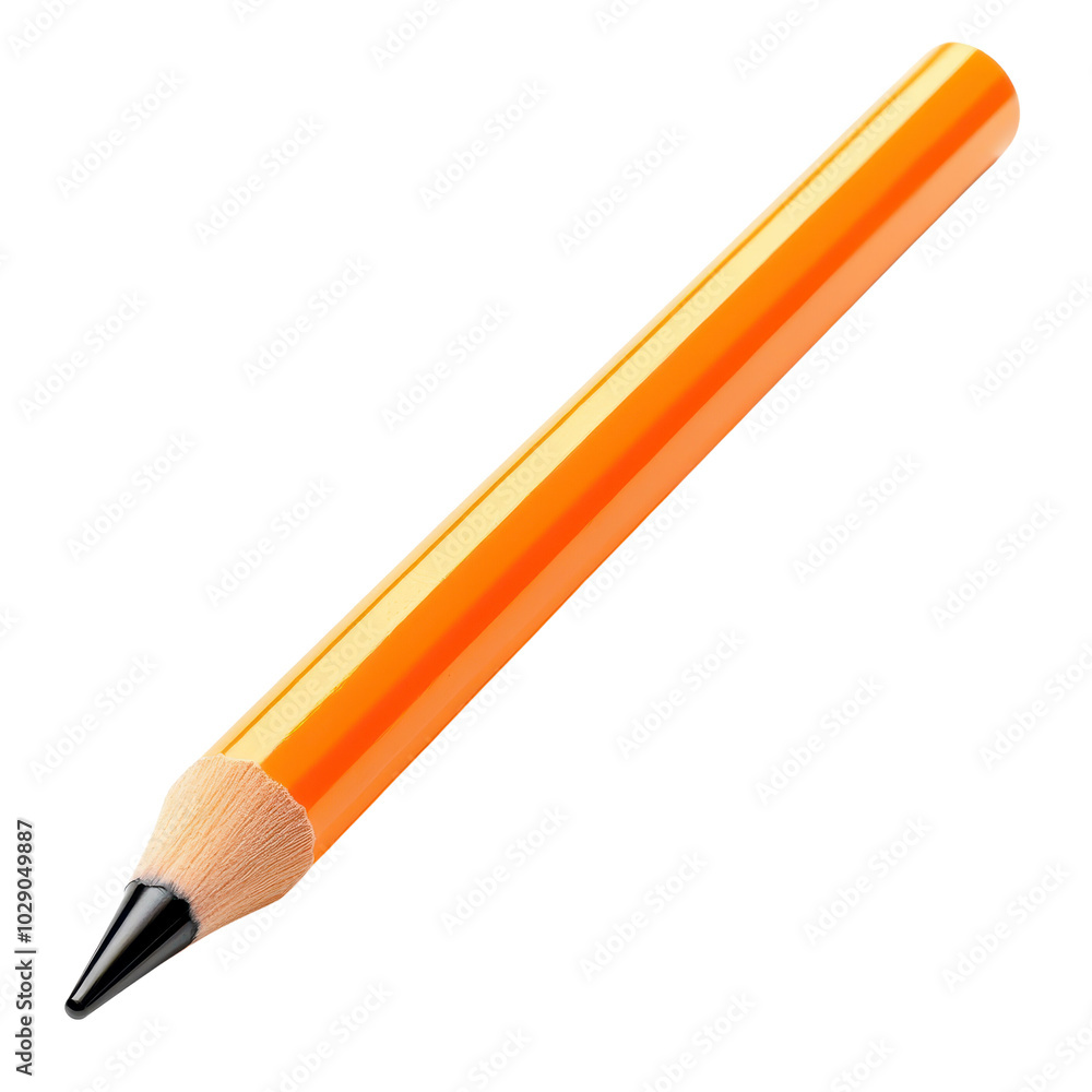 Orange pencil on white isolated background Orange pencil on white isolated background
