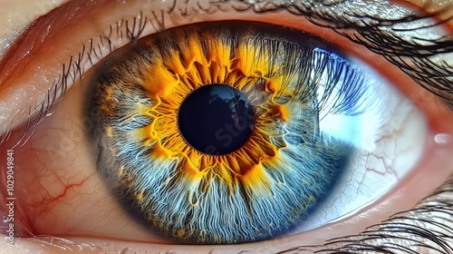 Close-up photo of a human eye. Ideal for medical, science, or anatomy projects.