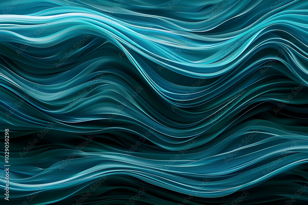 Blue wave abstract background with blue and teal lines, gradient, dark color, for design cover Blue wave abstract background with blue and teal lines, gradient, dark color, for design cover
