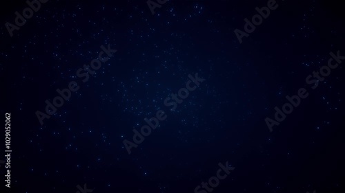 Blue bg of small particles scattered on dark blue background, animated background in 4k, magic and fantasy background, falling dots