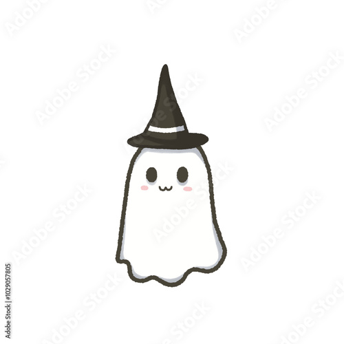 Cute white ghost witch 