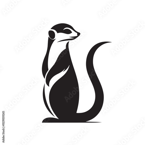 Black And White Meerkat Silhouette Illustration.eps