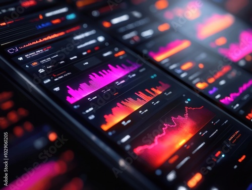 Innovative digital financial dashboard displaying dynamic analytics and graphs