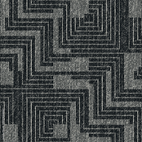 Monochrome Grain Broken Geometric Pattern