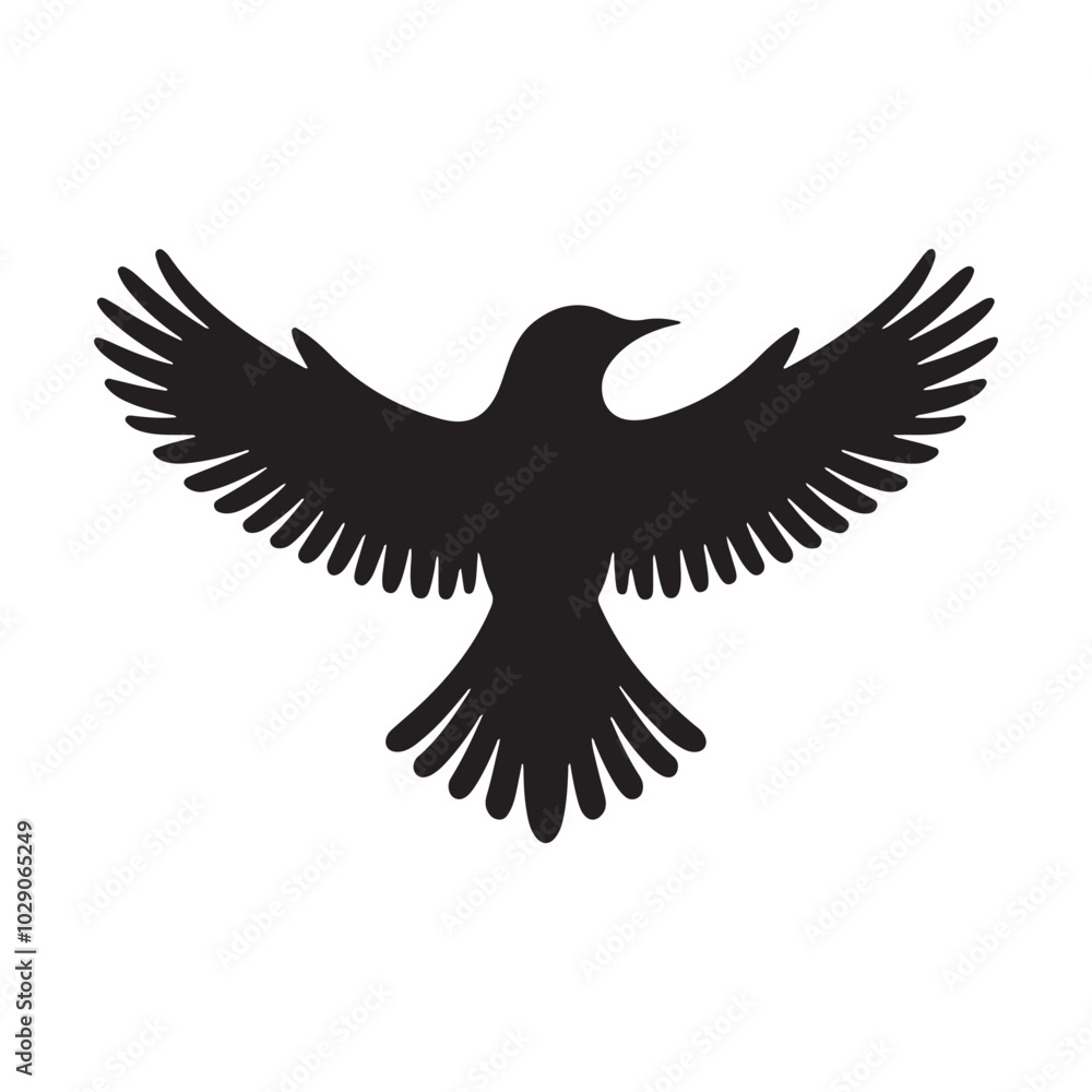 Obraz premium isolated bird silhouette vector illustration white background