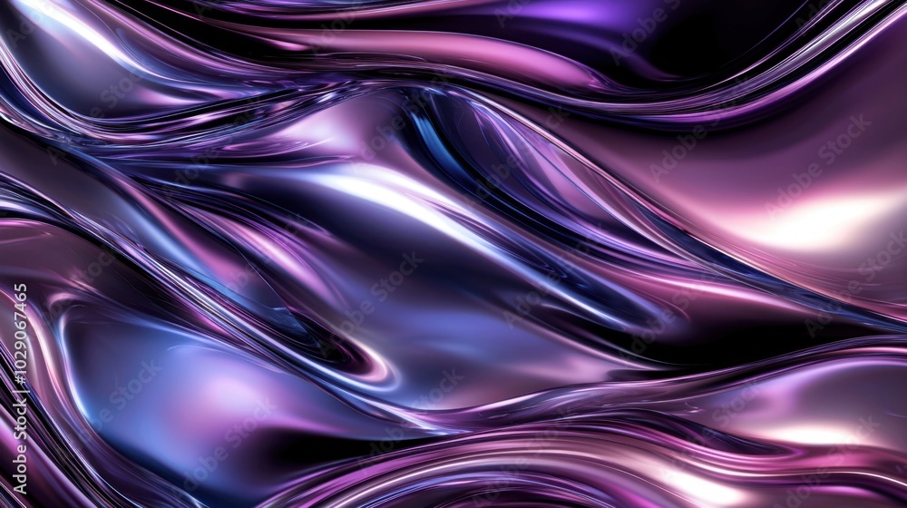 Vibrant chrome texture with swirling purple and blue hues creating an abstract background Vibrant chrome texture with swirling purple and blue hues creating an abstract background