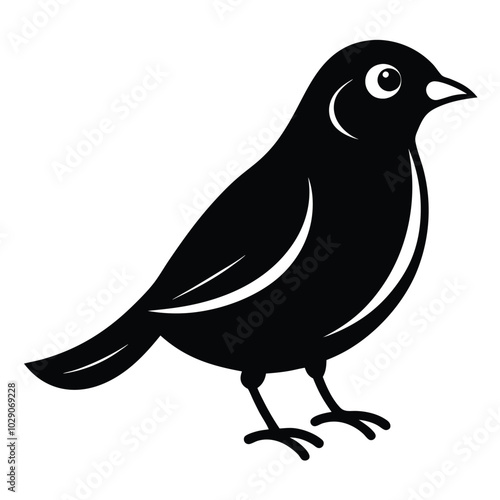 Solid color Stonechat animal vector design