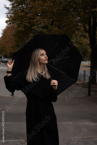 woman with umbrella photo