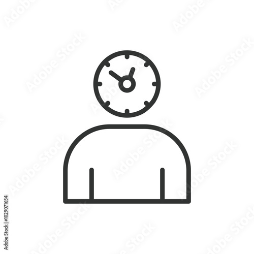 Working hours, in line design. Working, time management, productivity, schedule, workday, office hours, business hours on white background vector. Working hours editable stroke icon