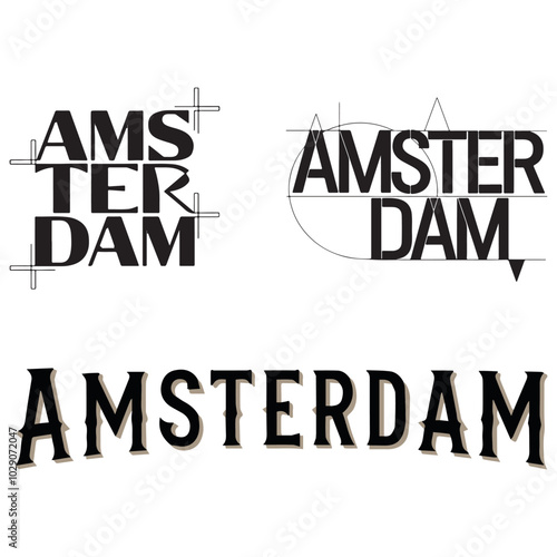 Creative Amsterdam Typography in Black and White Design