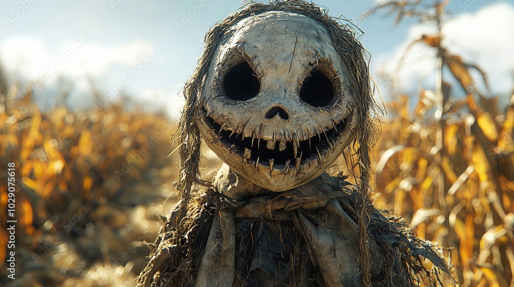 Creepy Scarecrow in a Cornfield Creepy Scarecrow in a Cornfield