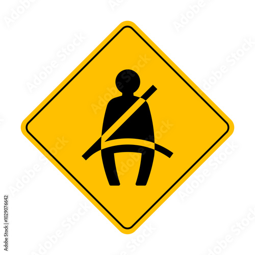 Seat Belt Icon. Fasten Seat Belt Sign Symbol. Vector Illustration. 
