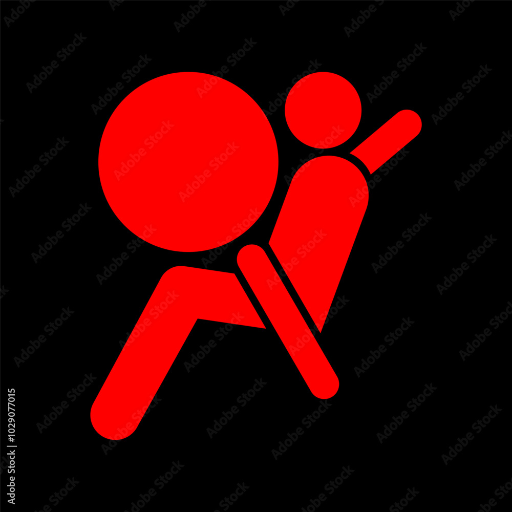 Airbag Icon. Car Airbag System. Vector Illustration. Airbag Icon. Car Airbag System. Vector Illustration.