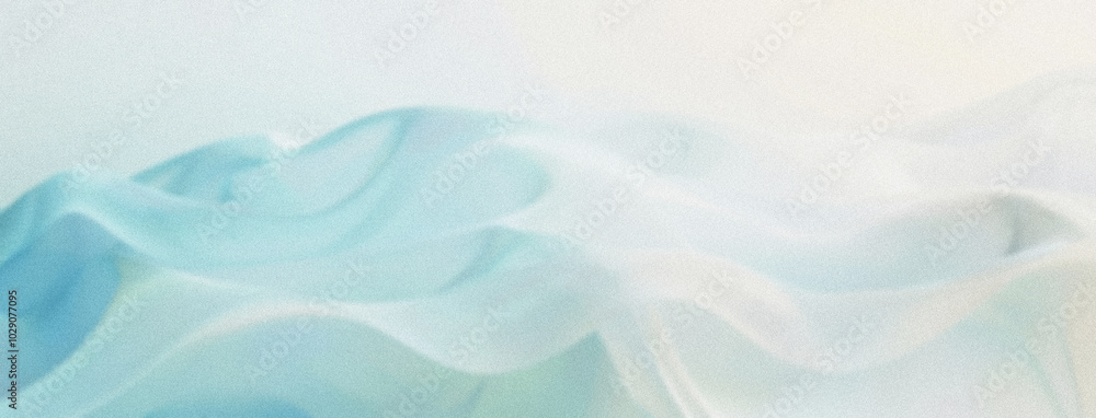 Obraz premium Soft Blue and White Waves Creating a Dreamy Background. Abstract Flowing Texture with Light Blue and Green Gradients