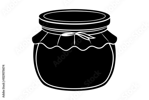 Black and white jam jar silhouette vector illustration