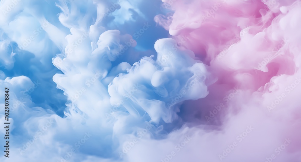 Abstract Smoky Clouds in Pink and Blue. Generative AI Abstract Smoky Clouds in Pink and Blue. Generative AI