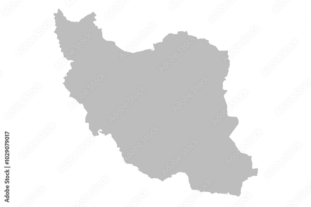 grey colour Iran map, Iran solid map, middle East country grey colour Iran map, Iran solid map, middle East country