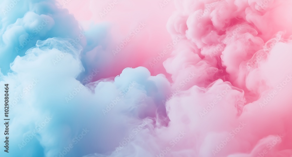 Abstract Smoky Clouds in Pink and Blue. Generative AI Abstract Smoky Clouds in Pink and Blue. Generative AI