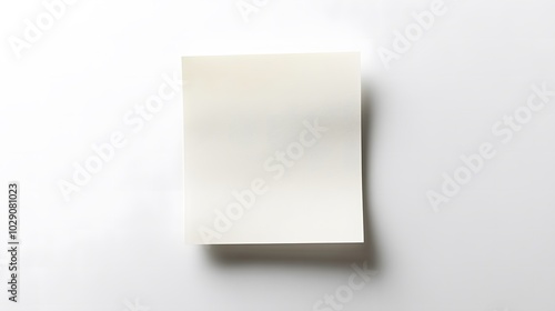 White sticky post it note isolated on white background