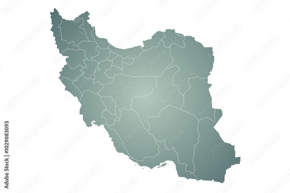 Obraz premium Iran administrative map. provinces map of Iran, blank Map, empty map of Iran country