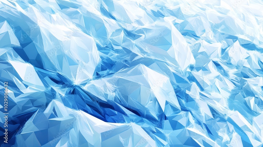 An abstract, striking low-poly ice background featuring geometric shapes and facets that create the illusion of icy textures. An abstract, striking low-poly ice background featuring geometric shapes and facets that create the illusion of icy textures.