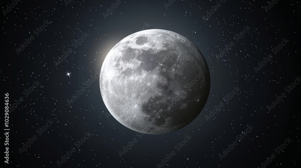 A stunning view of the moon in a starry sky A stunning view of the moon in a starry sky
