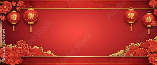 chinese new year background, red square window inspiration. ai