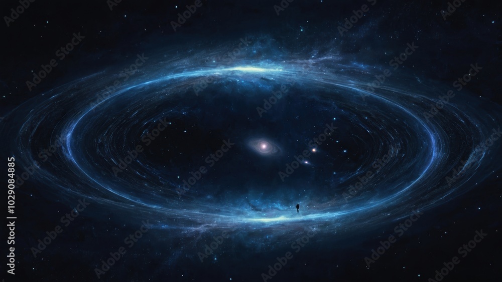 A captivating cosmic guide revealing the mysteries of the universe with mesmerizing grace