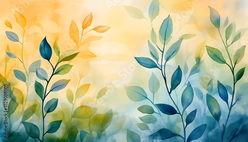 A colorful watercolor painting of plants