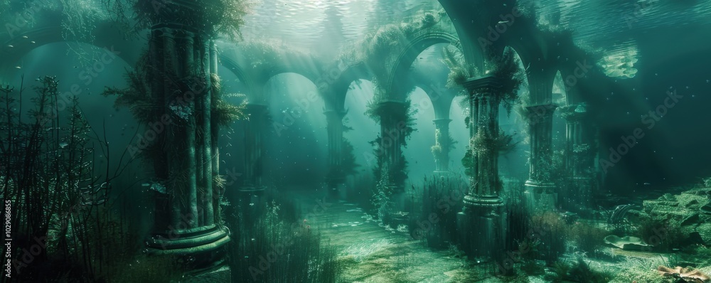 Ethereal underwater sanctuary, 4K hyperrealistic photo Ethereal underwater sanctuary, 4K hyperrealistic photo