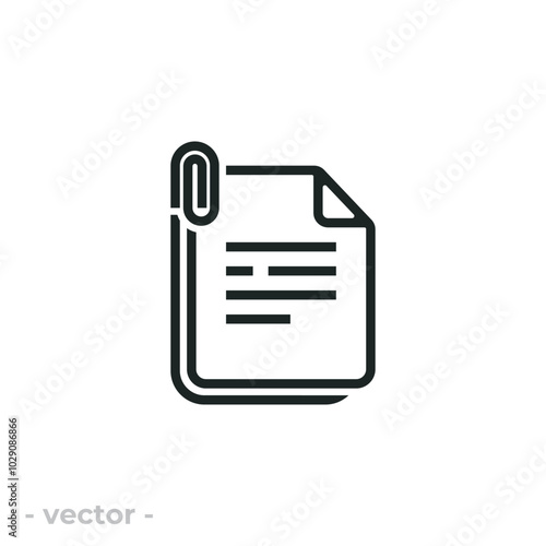 File attachment icon isolated on white background. Vector illustrations are made with vector-based software, not AI generated results.