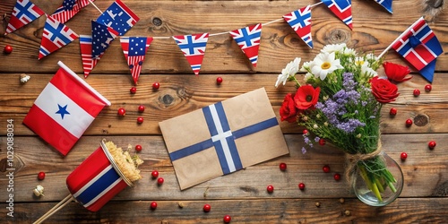 Norwegian Constitution Day Greeting Card Design for Independence Day Celebrations photo